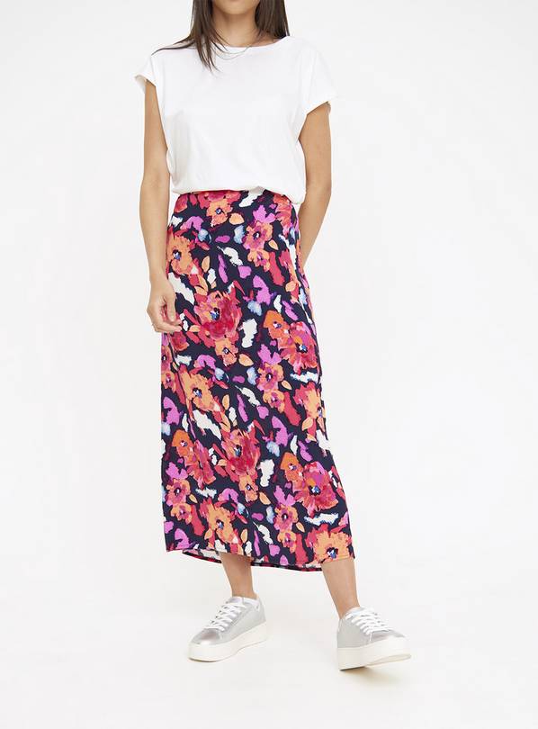 Bold Floral Midaxi Column Skirt 20